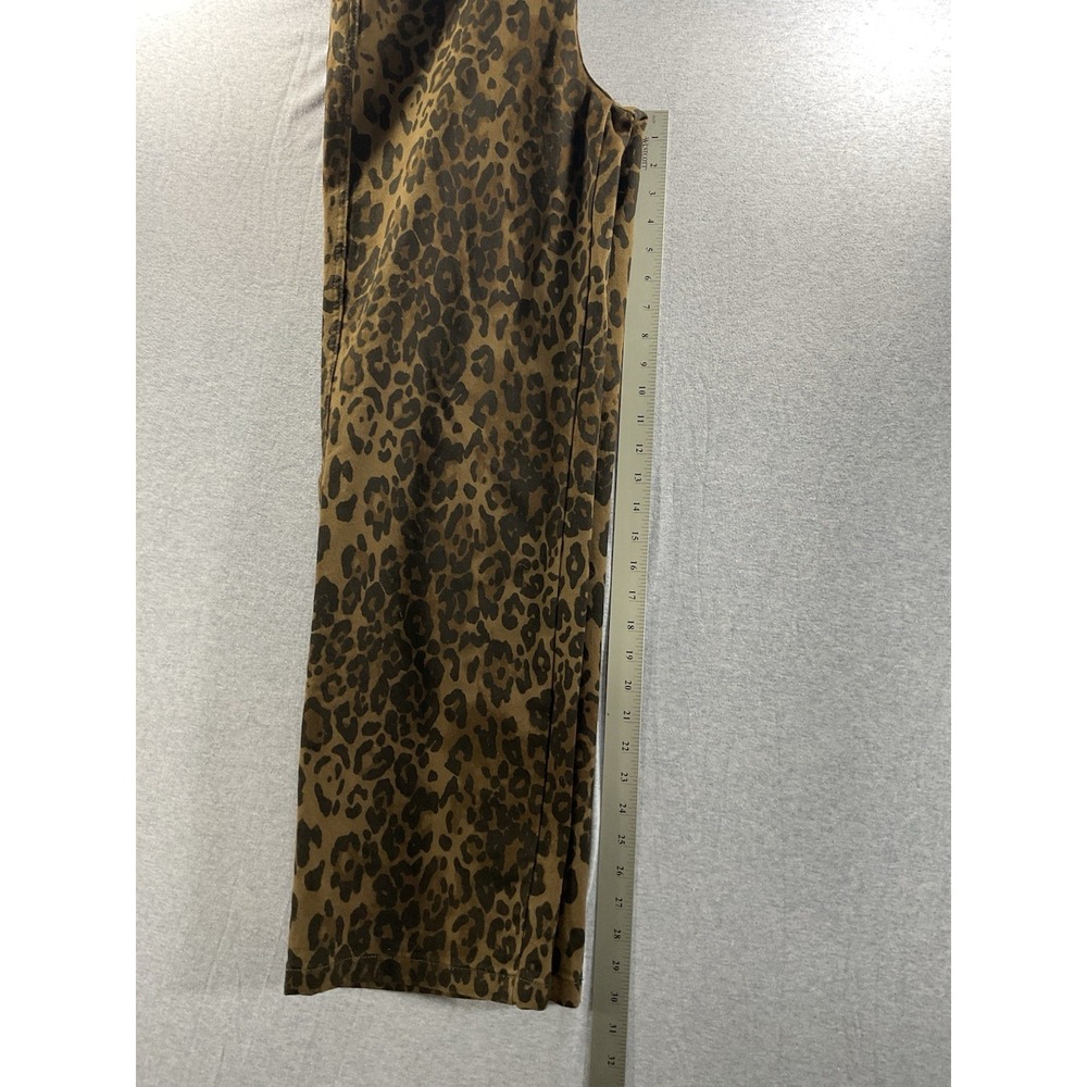 Oneso Leopard Print Wide Leg Jeans Women's Size 29 Brown High Rise Stretch Denim - Picture 7 of 7